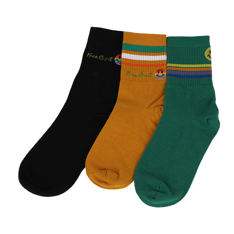 Tất thường ngày, trang phục hoặc tùy chỉnh họa tiết khuôn mặt biểu tượng cảm xúc thời trang dạo phố được làm từ cotton chải kỹ chất lượng cao dành cho nam, tất quý cổ điển có hoa văn và sọc mặt cười