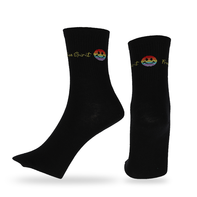 Tất thường ngày, trang phục hoặc tùy chỉnh họa tiết khuôn mặt biểu tượng cảm xúc thời trang dạo phố được làm từ cotton chải kỹ chất lượng cao dành cho nam, tất quý cổ điển có hoa văn và sọc mặt cười