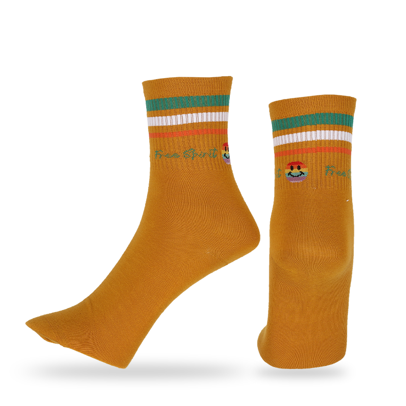 Tất thường ngày, trang phục hoặc tùy chỉnh họa tiết khuôn mặt biểu tượng cảm xúc thời trang dạo phố được làm từ cotton chải kỹ chất lượng cao dành cho nam, tất quý cổ điển có hoa văn và sọc mặt cười