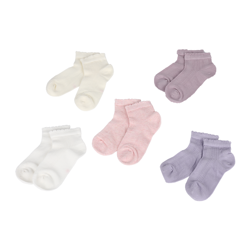 Vớ jacquard có gân mùa hè cho trẻ em 0 ~ 8 tuổi có viền diềm xếp nếp