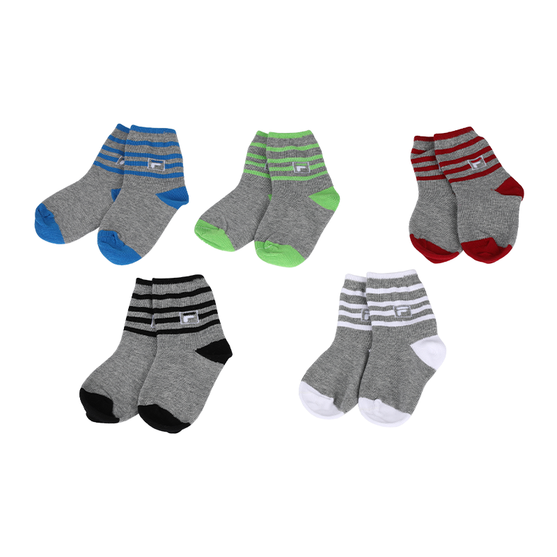 Vớ cotton chải kỹ kẻ sọc 120N cho trẻ em 4-10 tuổi